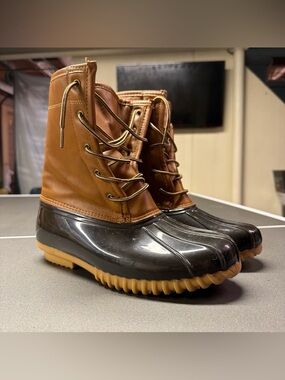 The Original Duck Boot Women Size 8.5 M Sporto Arianna Brown Tan Rain Snow Boots